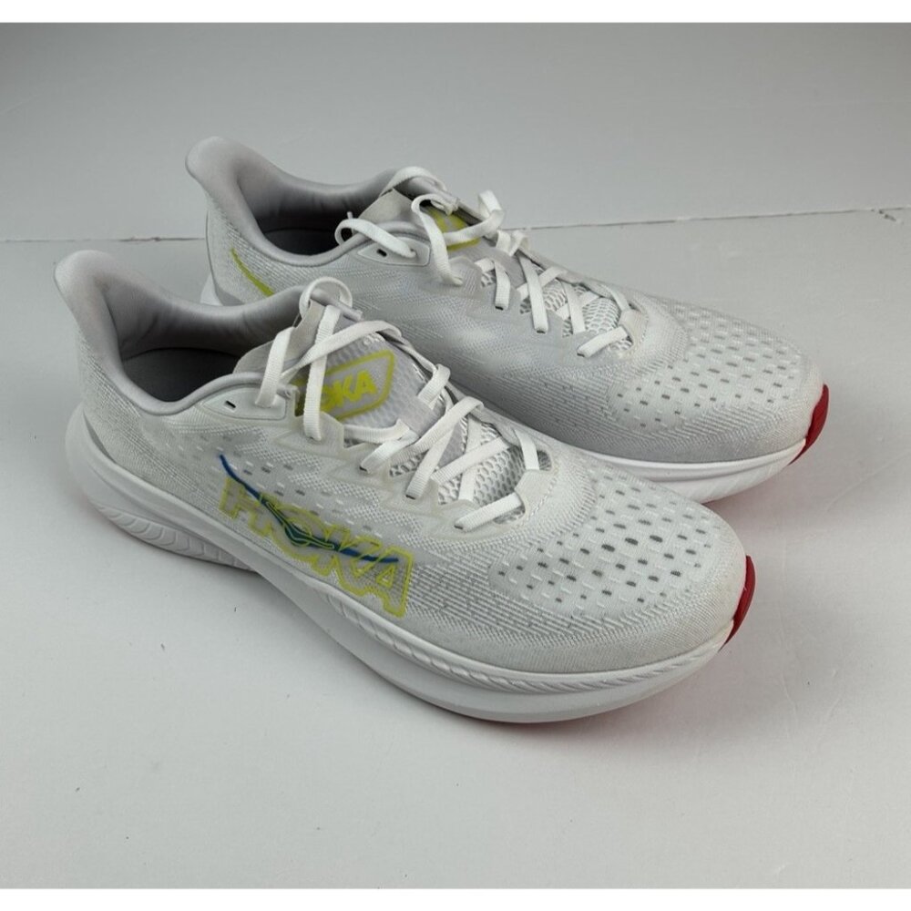 Hoka One One Mach 6 Running Shoes Size 14 D White Yellow 1147790 / WNCL